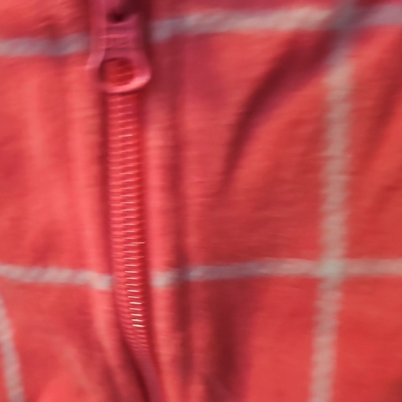 Old Navy NWT Girls Salmon Fleece Checkered Zip-up Jacket Size Large 10/12 - Picture 5 of 8